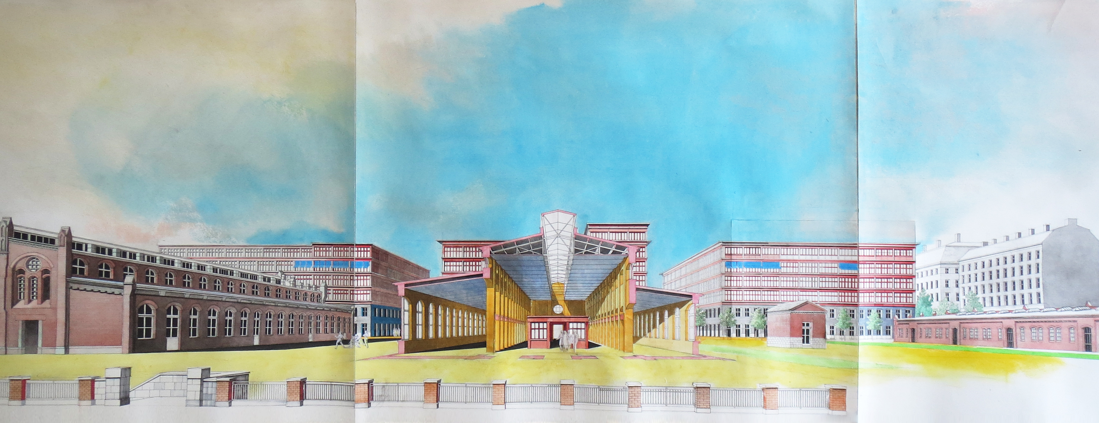 Aquarell Entwurf vom Zentralviehhof
